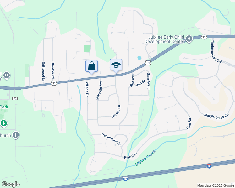 map of restaurants, bars, coffee shops, grocery stores, and more near in Spanish Fort