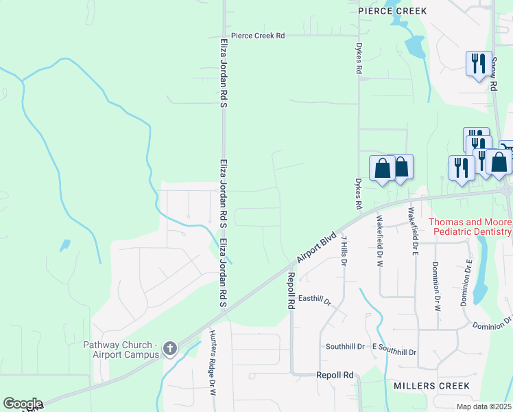 map of restaurants, bars, coffee shops, grocery stores, and more near 949 Boulder Court in Mobile