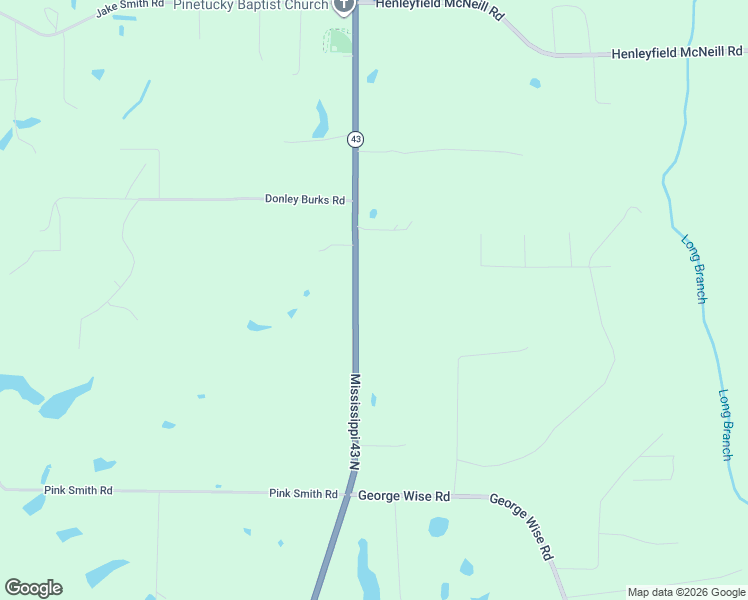 map of restaurants, bars, coffee shops, grocery stores, and more near 5258 Mississippi 43 in Carriere