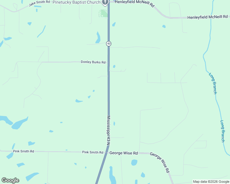 map of restaurants, bars, coffee shops, grocery stores, and more near 5258 Mississippi 43 in Carriere