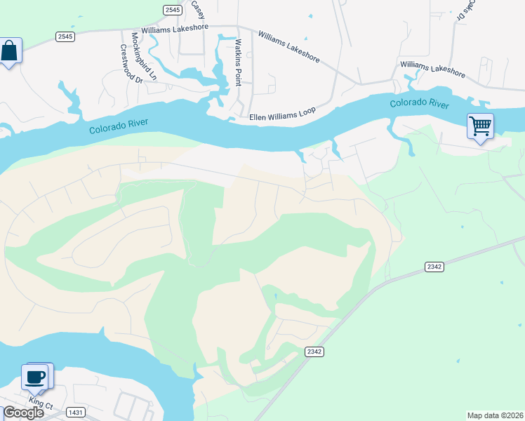 map of restaurants, bars, coffee shops, grocery stores, and more near 106 Wildflower Drive in Kingsland