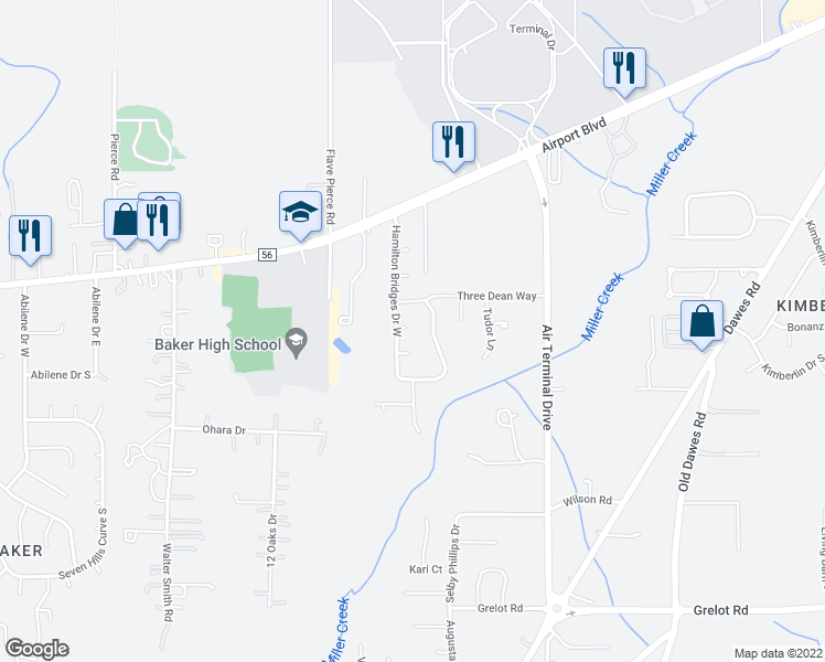 map of restaurants, bars, coffee shops, grocery stores, and more near 8711 Londonderry Court in Mobile