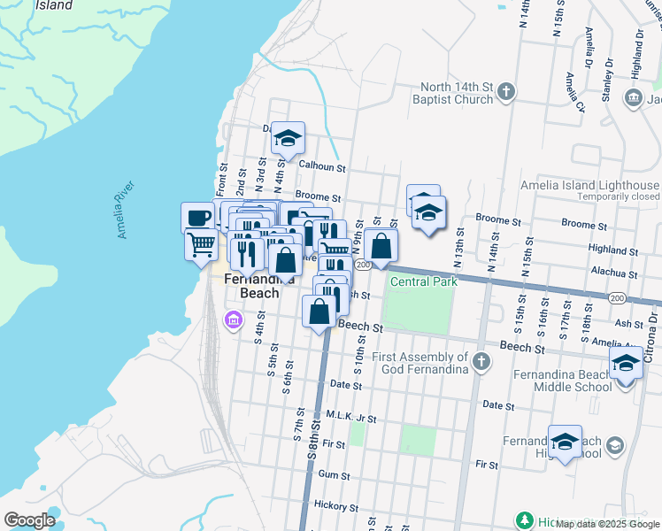 map of restaurants, bars, coffee shops, grocery stores, and more near 710 Centre Street in Jacksonville
