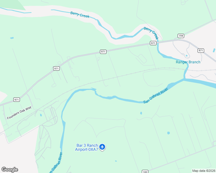 map of restaurants, bars, coffee shops, grocery stores, and more near 3200 Farm to Market Road 971 in Georgetown
