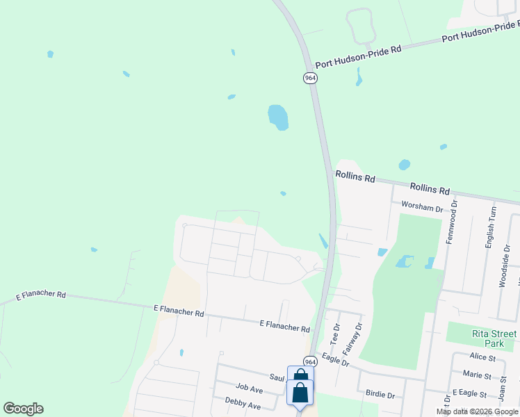 map of restaurants, bars, coffee shops, grocery stores, and more near 21393 Hayfield Drive in Zachary