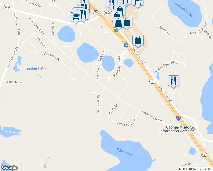 map of restaurants, bars, coffee shops, grocery stores, and more near 4949 Pikes Pond Road in Lake Park