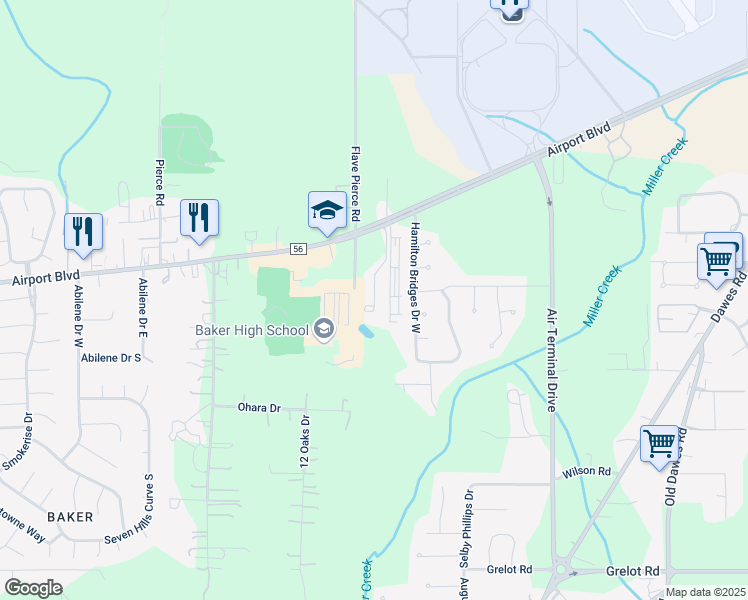map of restaurants, bars, coffee shops, grocery stores, and more near 950 West Hamilton Bridges Drive in Mobile