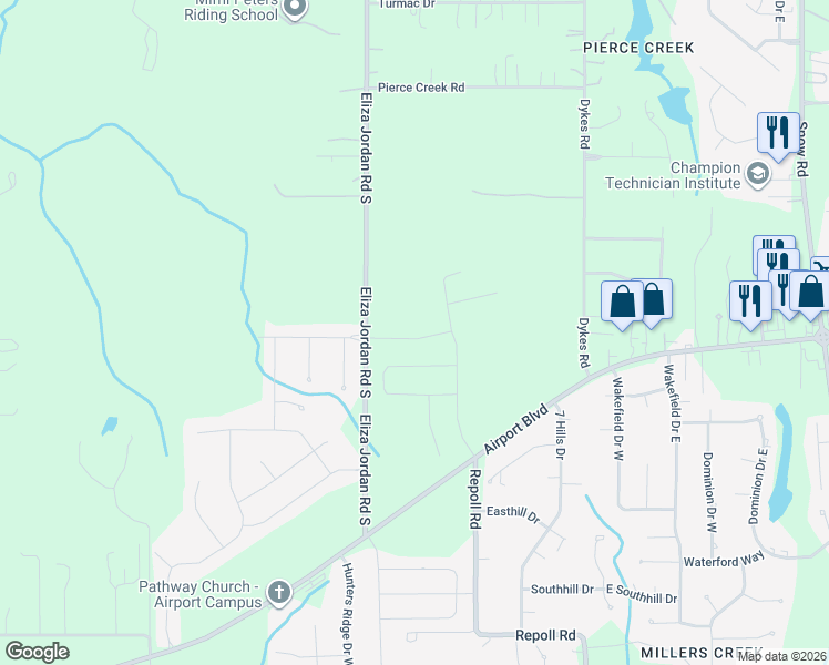 map of restaurants, bars, coffee shops, grocery stores, and more near 949 Boulder Court in Mobile