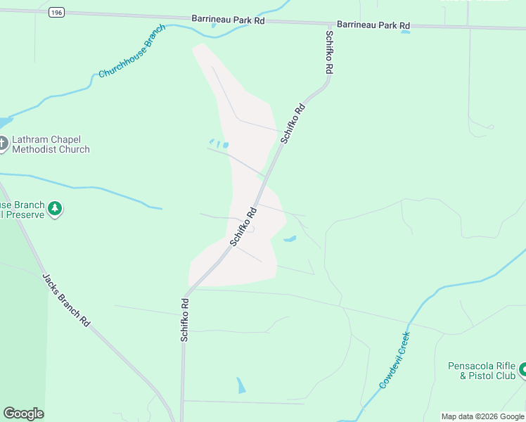 map of restaurants, bars, coffee shops, grocery stores, and more near 3700 Schifko Road in Cantonment