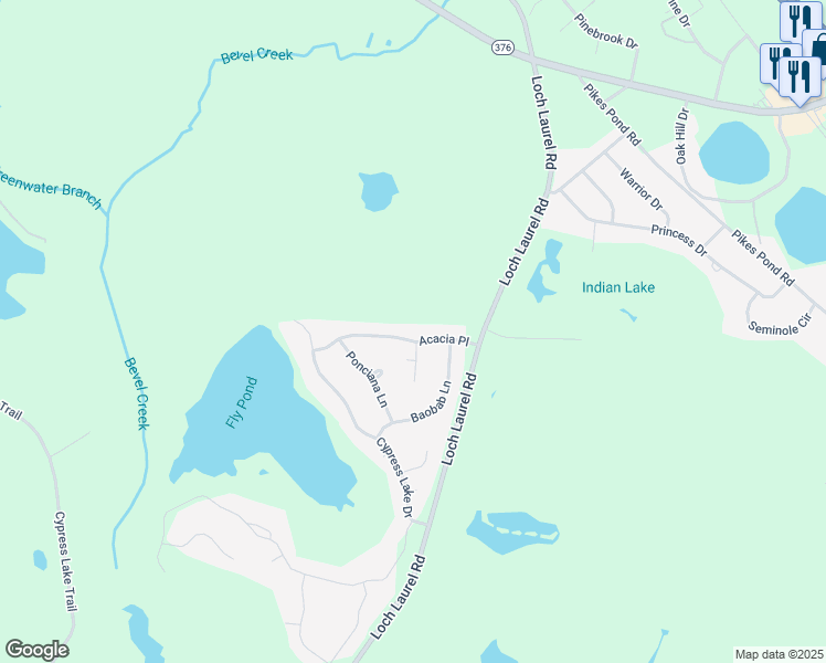 map of restaurants, bars, coffee shops, grocery stores, and more near 5537 Acacia Place in Valdosta