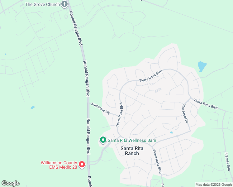 map of restaurants, bars, coffee shops, grocery stores, and more near 125 Benedum Way in Liberty Hill