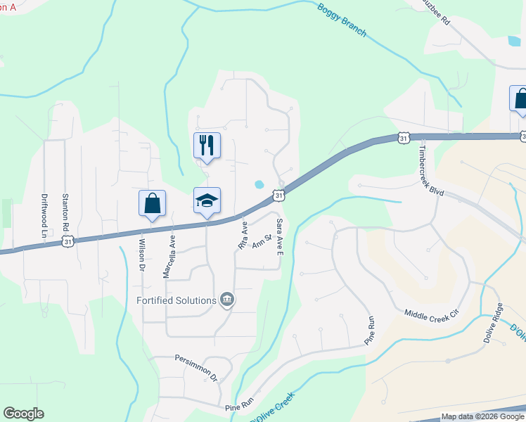 map of restaurants, bars, coffee shops, grocery stores, and more near 8647-8813 Spanish Fort Boulevard in Spanish Fort