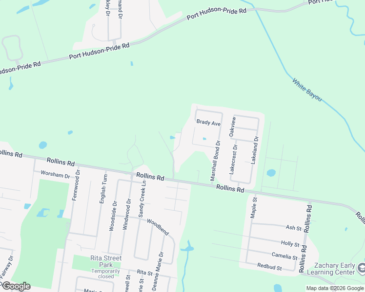 map of restaurants, bars, coffee shops, grocery stores, and more near 7179 Landry Drive in Zachary