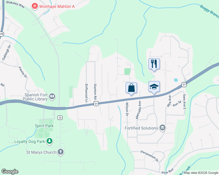 map of restaurants, bars, coffee shops, grocery stores, and more near 30764 Joseph Drive in Spanish Fort