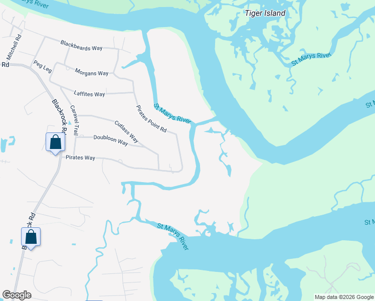 map of restaurants, bars, coffee shops, grocery stores, and more near 97110 Pirates Point Road in Yulee