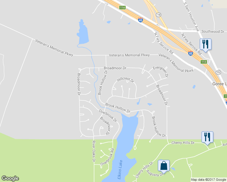 map of restaurants, bars, coffee shops, grocery stores, and more near 657 Hillcrest Drive in Huntsville