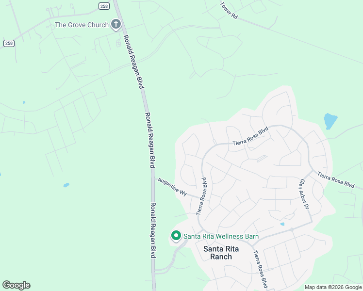 map of restaurants, bars, coffee shops, grocery stores, and more near 717 Faith Drive in Liberty Hill