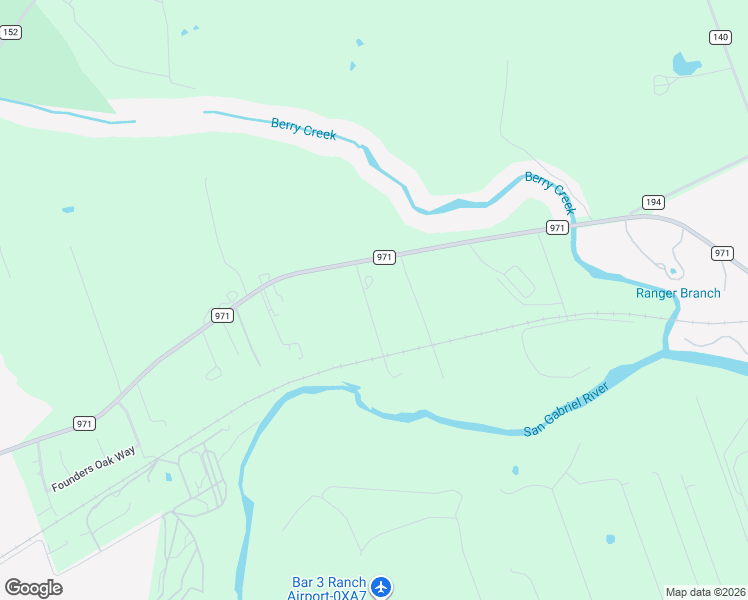 map of restaurants, bars, coffee shops, grocery stores, and more near 3200 Farm to Market Road 971 in Georgetown