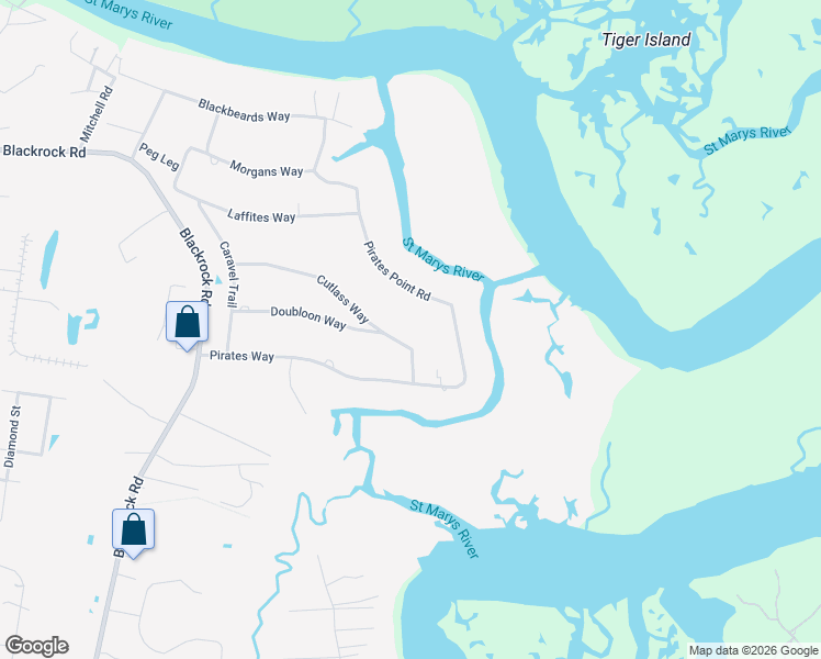 map of restaurants, bars, coffee shops, grocery stores, and more near 97435 Cutlass Way in Yulee