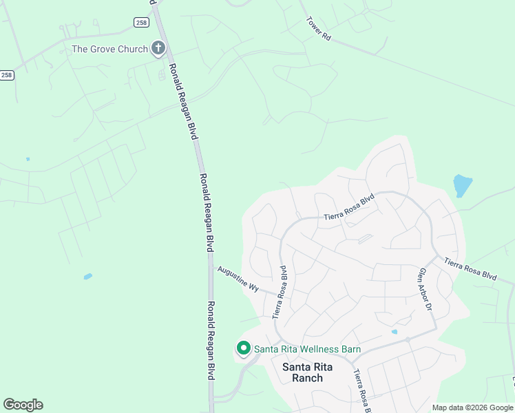 map of restaurants, bars, coffee shops, grocery stores, and more near 717 Faith Drive in Liberty Hill