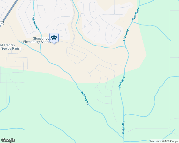 map of restaurants, bars, coffee shops, grocery stores, and more near Unnamed Road in Spanish Fort