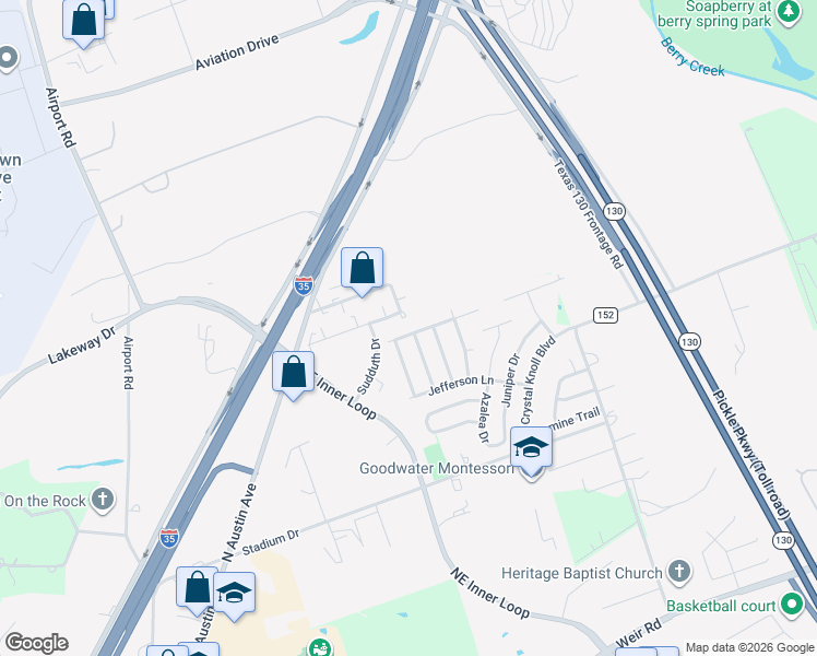 map of restaurants, bars, coffee shops, grocery stores, and more near 400 Hickory Tree Drive in Georgetown