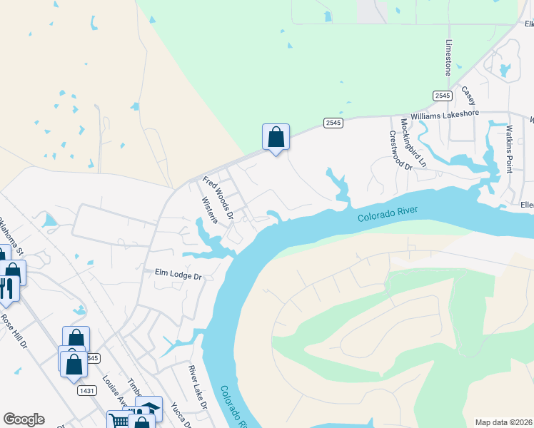 map of restaurants, bars, coffee shops, grocery stores, and more near 112 Lori Lane in Kingsland