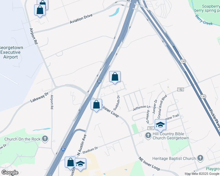 map of restaurants, bars, coffee shops, grocery stores, and more near 40206 Industrial Park Circle in Georgetown