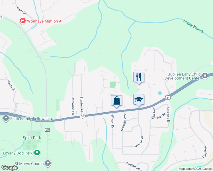 map of restaurants, bars, coffee shops, grocery stores, and more near 8015 Oaks Drive in Spanish Fort