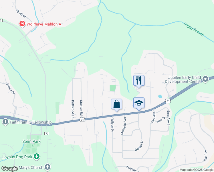 map of restaurants, bars, coffee shops, grocery stores, and more near 8015 Oaks Drive in Spanish Fort