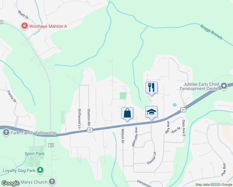 map of restaurants, bars, coffee shops, grocery stores, and more near 8015 Oaks Drive in Spanish Fort