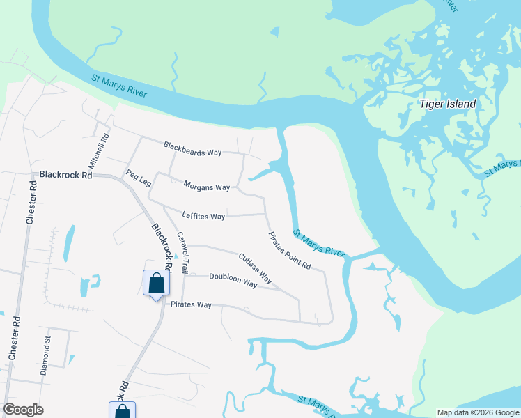 map of restaurants, bars, coffee shops, grocery stores, and more near 97535 Pirates Point Road in Yulee