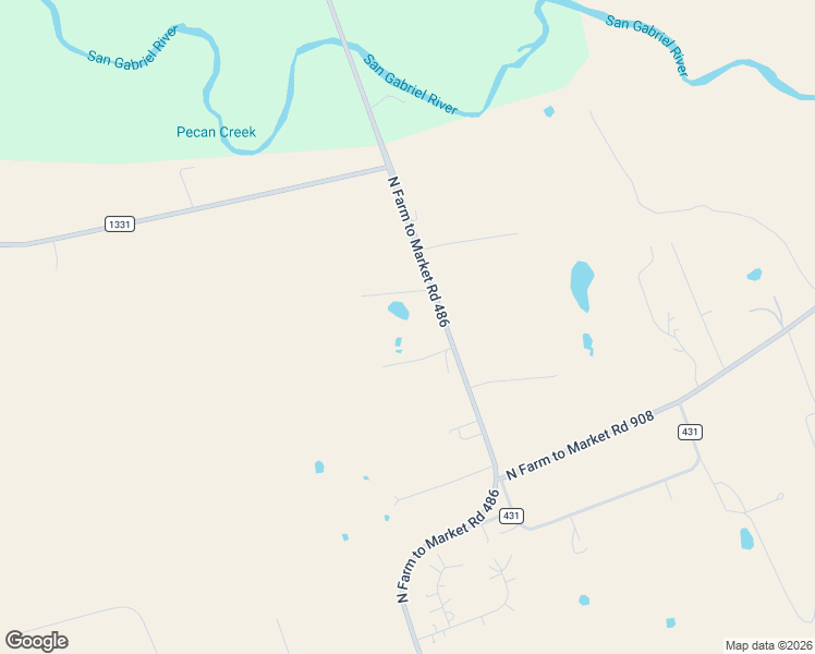 map of restaurants, bars, coffee shops, grocery stores, and more near 4767 Farm to Market Road 486 in Thorndale