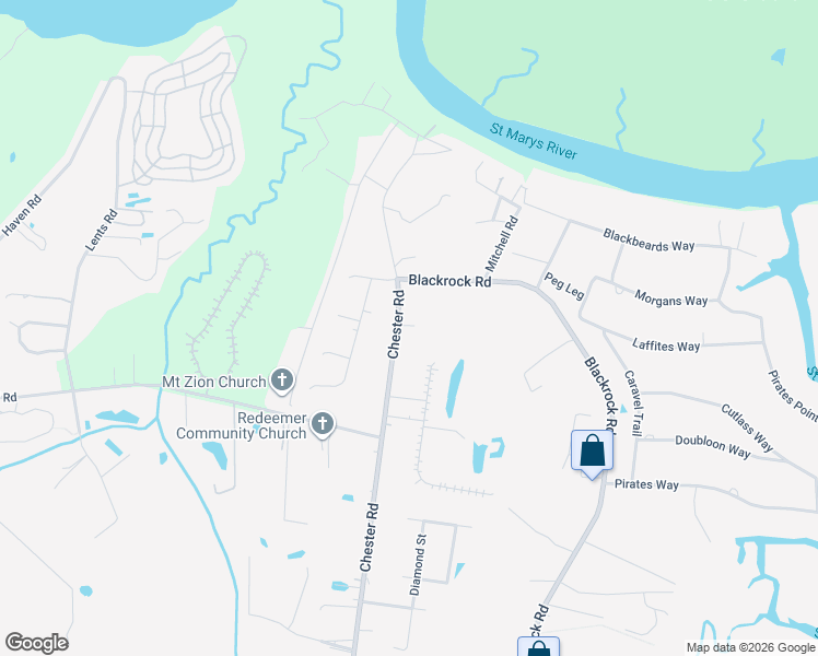 map of restaurants, bars, coffee shops, grocery stores, and more near 96764 Chester Road in Yulee