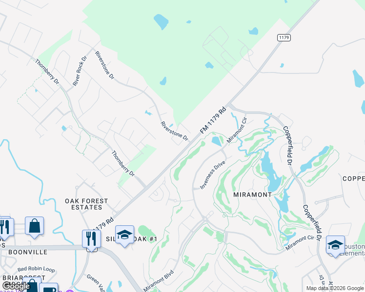 map of restaurants, bars, coffee shops, grocery stores, and more near 4663 South Stonecrest Court in Bryan