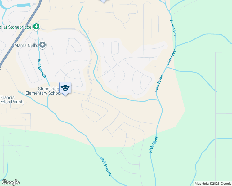 map of restaurants, bars, coffee shops, grocery stores, and more near Stroh Road in Spanish Fort