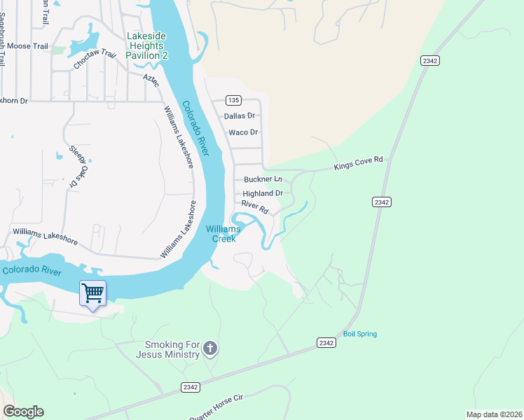 map of restaurants, bars, coffee shops, grocery stores, and more near 1040 River Road in Burnet