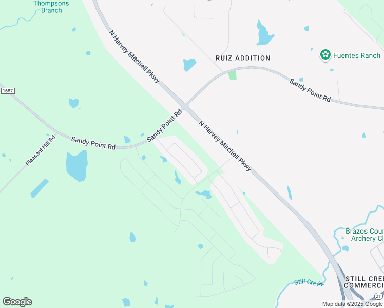 map of restaurants, bars, coffee shops, grocery stores, and more near 2020 Brisbane Way in Bryan