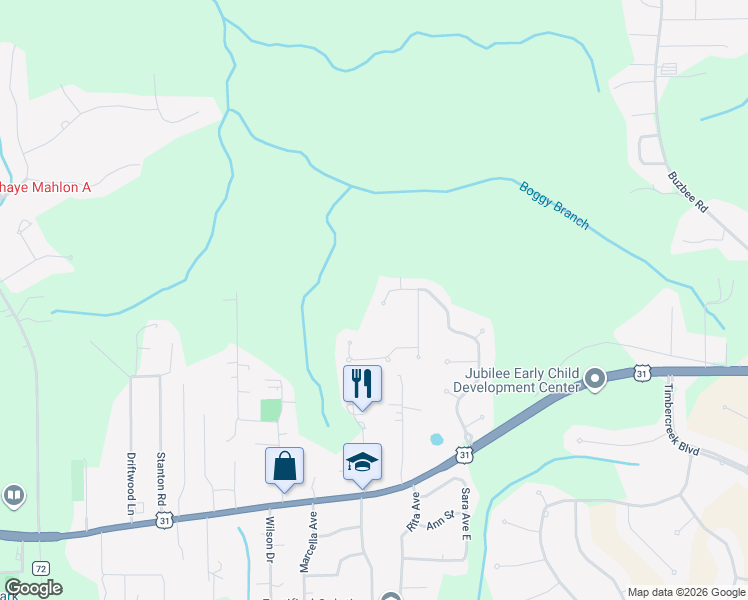 map of restaurants, bars, coffee shops, grocery stores, and more near 31193 Wakefield Drive in Spanish Fort