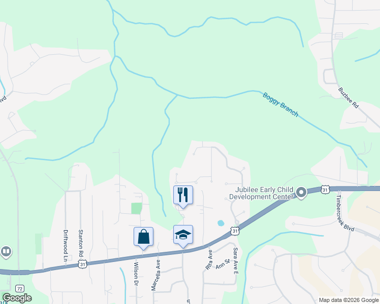 map of restaurants, bars, coffee shops, grocery stores, and more near 31200 Wakefield Drive in Spanish Fort