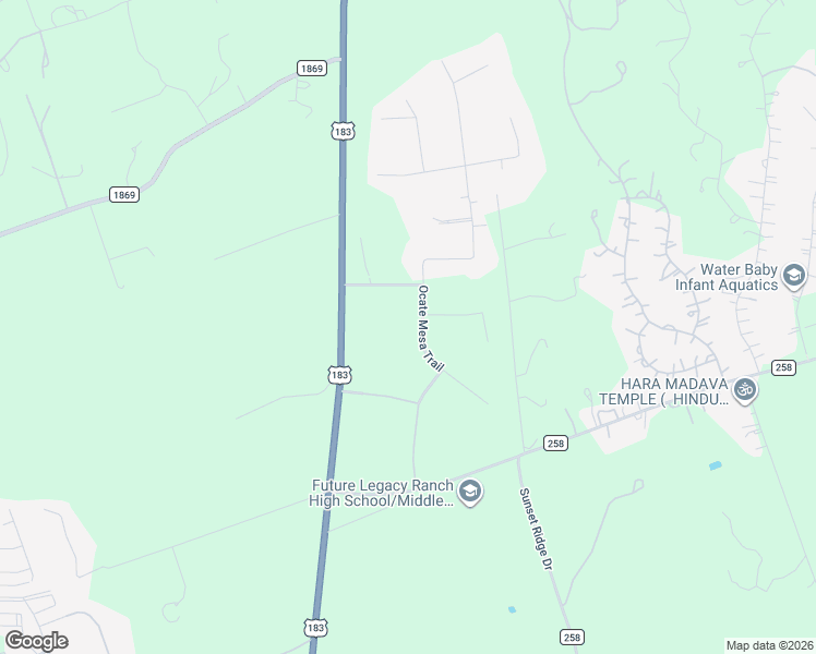 map of restaurants, bars, coffee shops, grocery stores, and more near 221 Ocate Mesa Trail in Liberty Hill