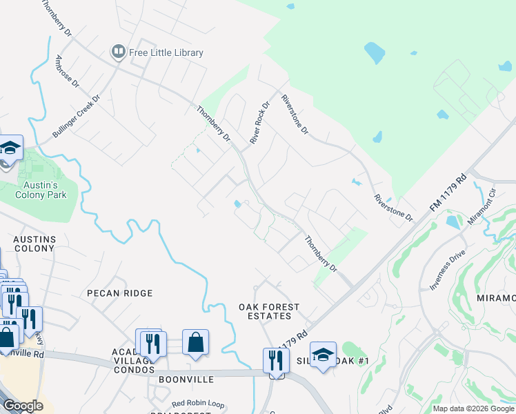 map of restaurants, bars, coffee shops, grocery stores, and more near 3400 Lockett Hall Circle in Bryan