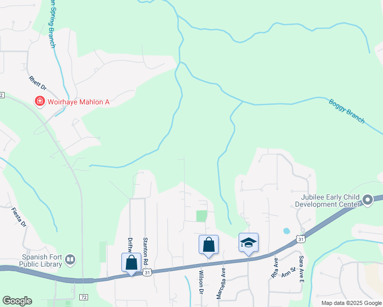 map of restaurants, bars, coffee shops, grocery stores, and more near 31220 Spanish Oaks Drive West in Spanish Fort