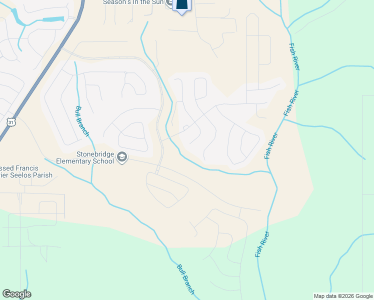 map of restaurants, bars, coffee shops, grocery stores, and more near Stroh Road in Spanish Fort
