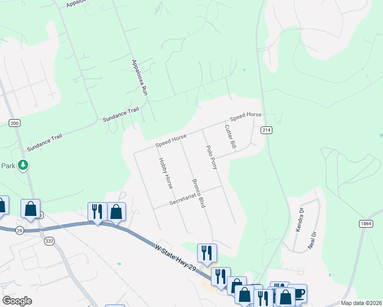 map of restaurants, bars, coffee shops, grocery stores, and more near 320 Bronco Boulevard in Liberty Hill