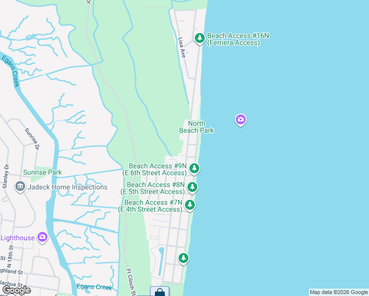 map of restaurants, bars, coffee shops, grocery stores, and more near 1031 North Fletcher Avenue in Fernandina Beach