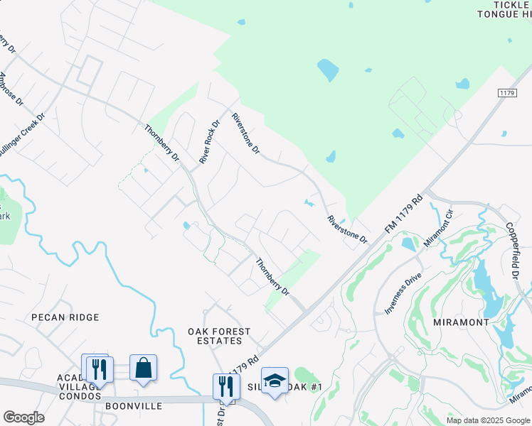 map of restaurants, bars, coffee shops, grocery stores, and more near 3542 Fairfax Green in Bryan