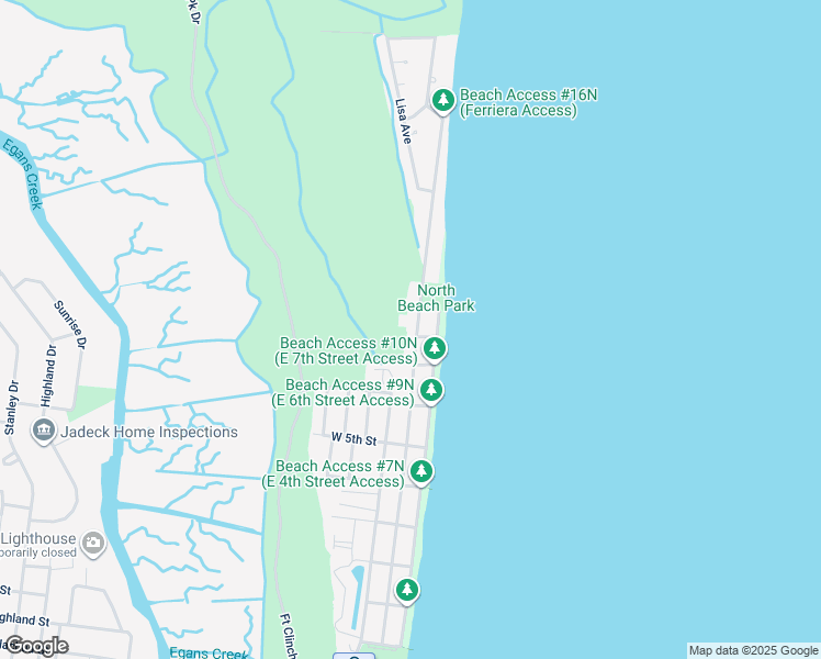 map of restaurants, bars, coffee shops, grocery stores, and more near 1125 North Fletcher Avenue in Fernandina Beach