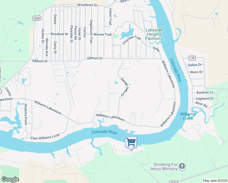 map of restaurants, bars, coffee shops, grocery stores, and more near 243 Lazy Oaks in Kingsland