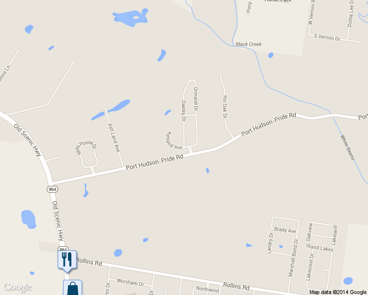 map of restaurants, bars, coffee shops, grocery stores, and more near Ashland Avenue in Zachary